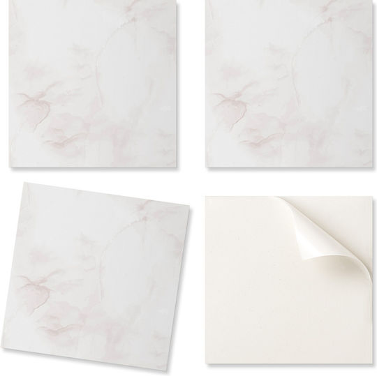 Vinyl Floor Sticker Thin Marble Design Print 9x30x30 Cm