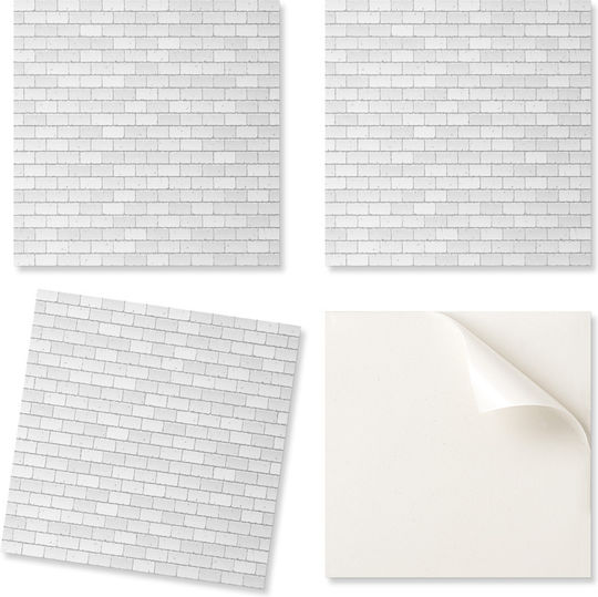 Easy Install Vinyl Tile Set Wall Brick Design 9x30x30 Cm