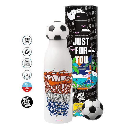 Koupakoupa Basket Net Stainless Steel Thermos Bottle 550ml White