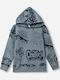 Kinder-Sweatshirt mit Kapuze  Blauer Fleece Sweatshirt