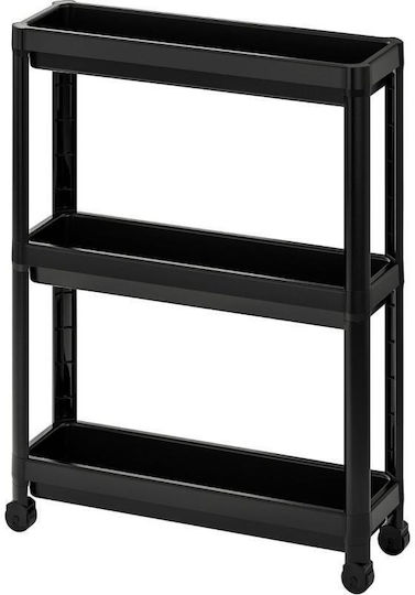 Viosarp Floor Bathroom Shelf Plastic 68x54x18cm Black