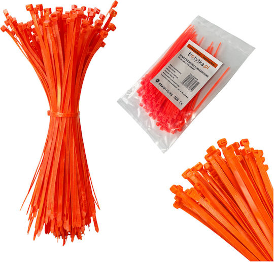 Tretytka Legături Cablu Din Plastic 100mmx2.5mm În Culoare Portocalie 100 Bucăți