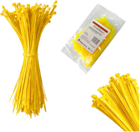 Tretytka Plastische Kabelbinder 100mmx2.5mm in Gelbe Farbe (100Stück)