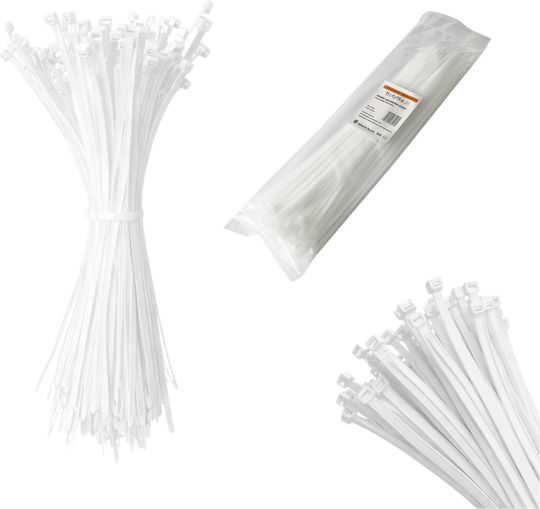 Tretytka Legături Cablu Din Plastic 300mmx7.6mm În Culoare Albă 100 Bucăți