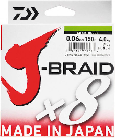 Daiwa J Braid X8 Fishing Filament 300m 0.16mm
