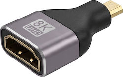 Linq Video Konverter Micro-hdmi Männlich Zu HDMI 2.1 Weiblich 8k Uhd Grau Linq Video Konverter Micro-hdmi Männlich Zu HDMI 2.1 Weiblich 8k Uhd Grau