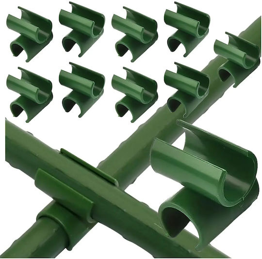 Set 10 Verbindungsgitter Garten Zola 90° Kreuz Typ Pflanzenspieße Unterstützungen 11 Mm Wiederverwendbar Grün