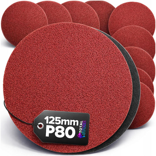 Φύλλο Λείανσης Έκκεντρου Τριβείου K80 125x125mm Σετ 10τμχ