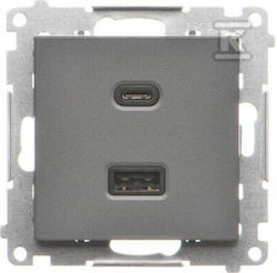 Kontakt-Simon Single Power Socket Grey Kontakt-Simon Single Power Socket Grey