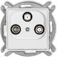 Mini Subscriber Socket Mechanism 2 Output Sat + Tv White Matt 25mgsn