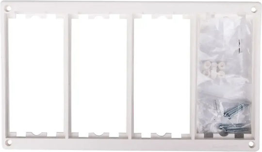 Simon Connect Quadruple Frame 8xk45 Universal Pure White Sm402/9