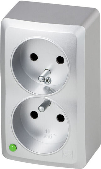 Elektro Plast Doppelsteckdose Elektro Plast Silber