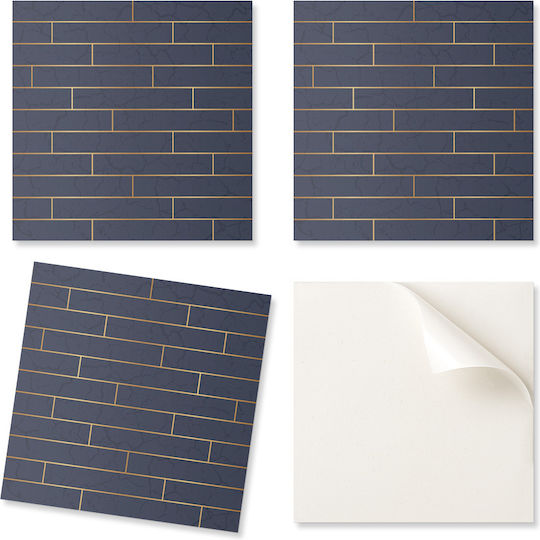 Vinyl Tile Set Wall Texture Brick Print 4x50x50 Pieces