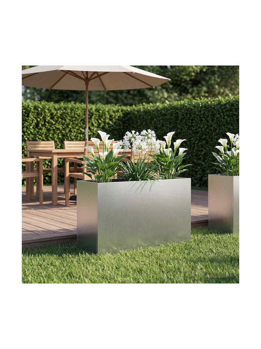 vidaXL Metallic Silver Flower Pot 80x30x50cm