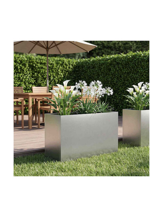 vidaXL Metallischer Silberner Blumentopf 80x30x...