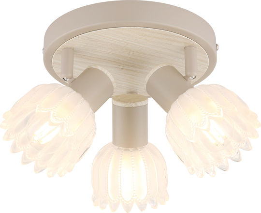 Globo Lighting Τριπλό Σποτ με Ντουί E14 σε Μπεζ Χρώμα