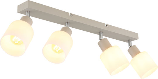 Globo Lighting Σποτ με 4 Φώτα και με Ντουί E14 σε Μπεζ Χρώμα