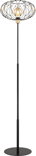 Globo Lighting Floor Lamp H162cm with Lamp Bulb Base for E27 Black