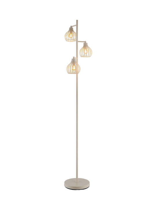 Globo Lighting Floor Lamp H161cm with Lamp Bulb Base E14 Beige