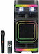 Kimiso Karaoke Lautsprecher mit Kabellosem Mikrofon und Lichteffekten QS-6816 260455 Schwarz