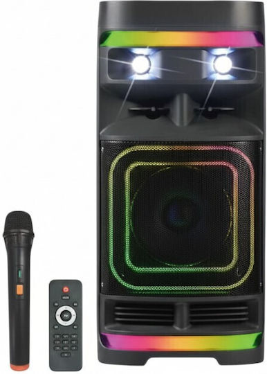 Kimiso Karaoke Lautsprecher mit Kabellosem Mikrofon und Lichteffekten QS-6816 260455 Schwarz