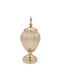 Keskor Glass Sweet Jar with Lid 16x16x33cm Gold
