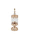 Keskor Glass Sweet Jar with Lid 11.5x11.5x35cm Gold