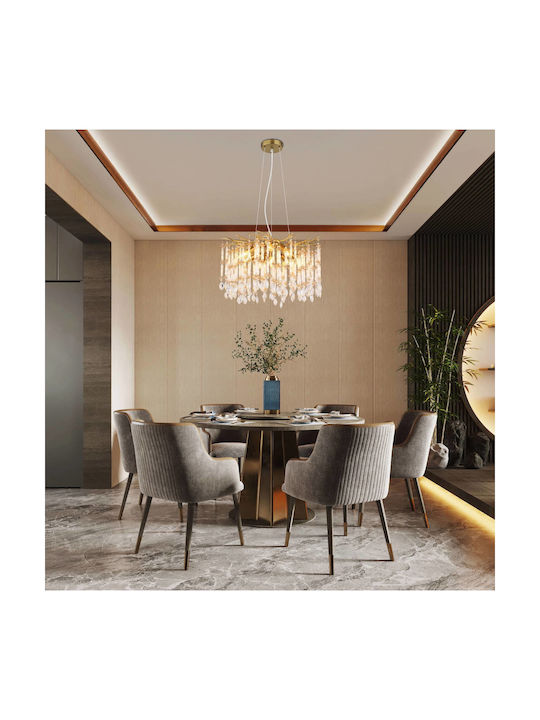 Globo Lighting Deckenleuchte Gold mit Kristalle...