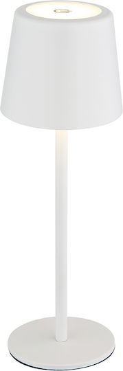 Globo Lighting Μεταλλικό Πορτατίφ LED με Λευκό Καπέλο και Βάση