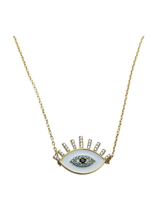 Gatsa Necklace Eye From Gold Plated Silver With Zircon