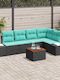 vidaXL Garden & Outdoor Furniture Sets Living Room Set Pieces with Pillows 6 Pieces
