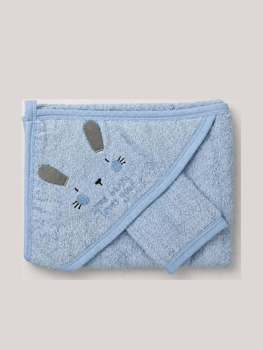 Kamtex Baby Baby Bath Towel Bathrobe Hooded Light Blue 80x85cm