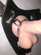 BDSM колан-страп-он от дебела кожа с 2 метални ...