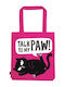 Shoulder Bag Fabric Shopping Ed Cat Talk To My Paw M27541 Moses