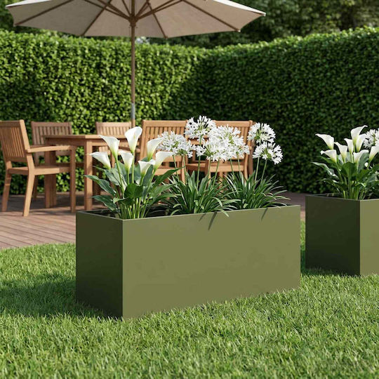 vidaXL Γλάστρα Μεταλλική Λαδί 80x40x40εκ.