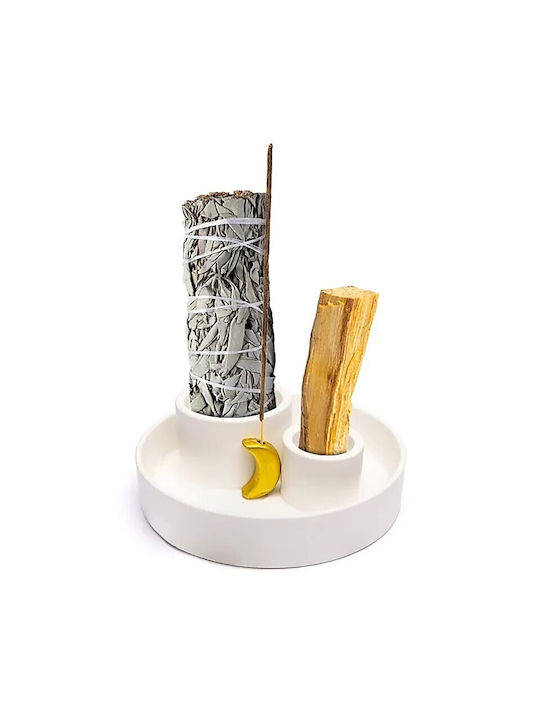 Ceramic Holder Moon 3 1 Burn Palo Santo Incense Stick Fragrance Stick