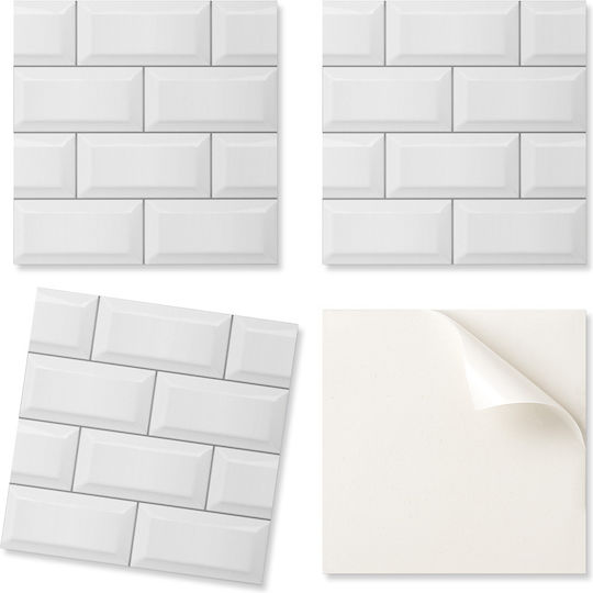 Easy Installation Vinyl Tile Set 4x50x50 Cm Brick Pattern