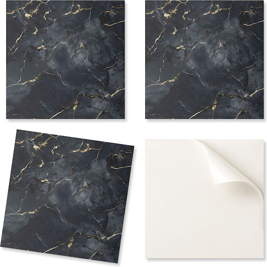 Vinyl Tile Set Kitchen Living Room Elegant Marble Veins 20x20x20 cm