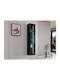 Vilrin V Wall Living Room Display Cabinet Made of Wood with Window and Lighting Glossy Black 40x30x180cm