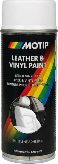 Motip Autolackspray Leder & Vinyl Farbe Weiß Satinierte Semi-Matt 200ml