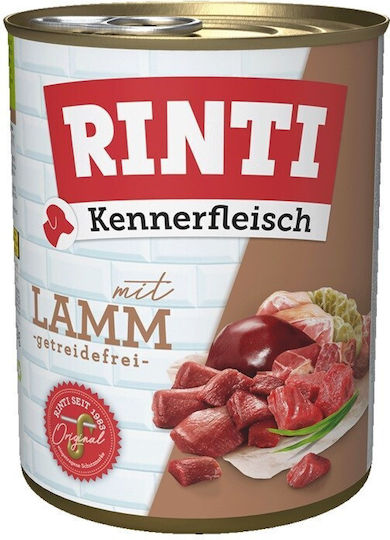 Rinti Kennerfleisch Hrana Umedă Pentru Câini în Conservă Dietă cu Miel și Carne Fără Cereale 6x800gr