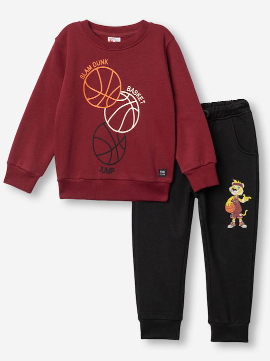 Kids Sweatpants Set Burgundy