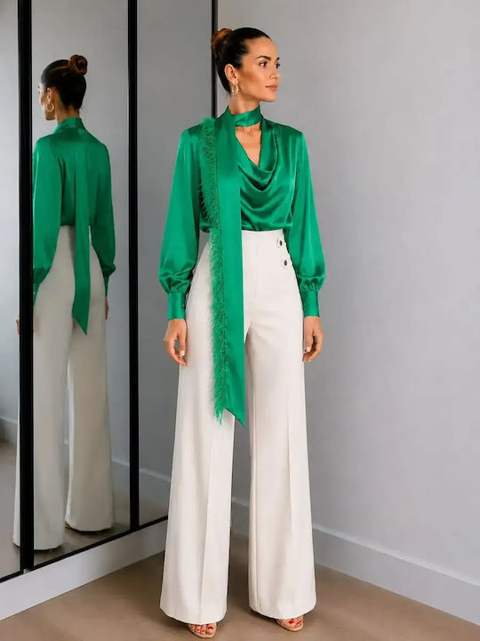 Set Bej Dama cu Pantaloni în Croială Regular