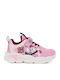 Kids Sneakers with Hook & Loop Closure & Lights Pink