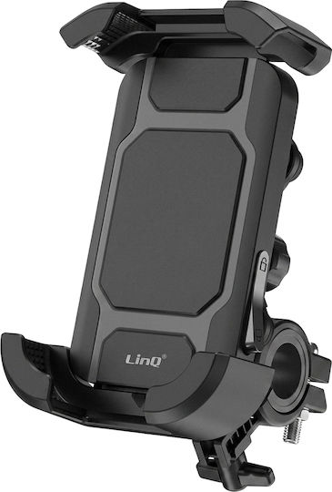 Linq Fahrradkoffer & -halter Handy-Halterung MTB Lenkerhalterung 4 Stoßdämpfer Automatisches Verriegeln Schwarz