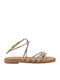 Flache Sandalen Für Damen Gold