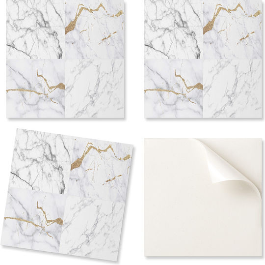 Vinyl Tiles Kitchen Marble Vein Patterns 20x20x20 cm