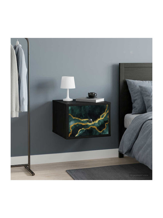 Black Wooden Bedside Table 36x33x25cm