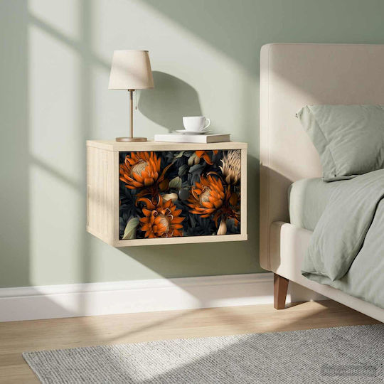 Bedside Table Lochem Wooden Beige 36x33x25cm