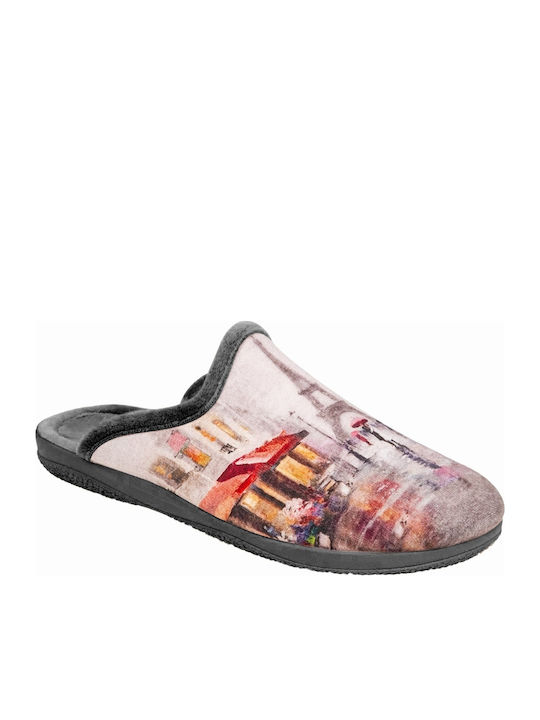 Adam's Shoes Зимни дамски пантофи Черни